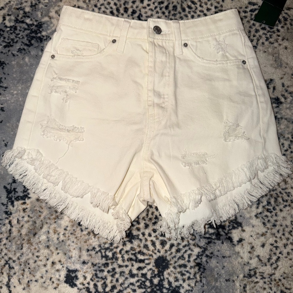 Wild Fable Cream High-Rise Denim Shorts